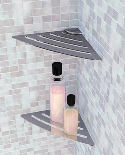 Stainless steel shower corner shelf POINT_4 series
